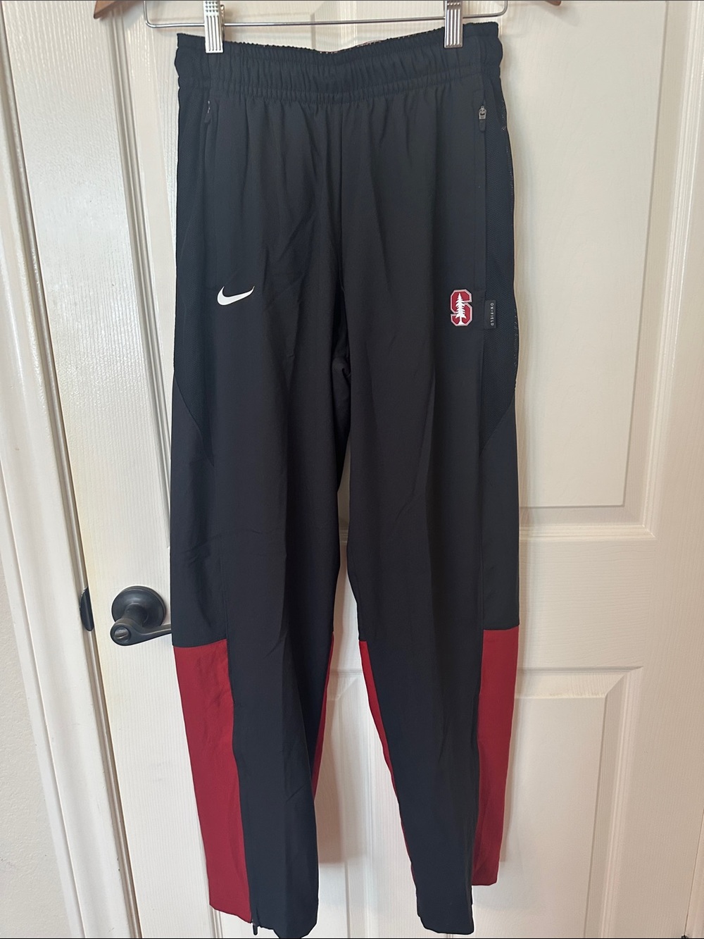 Nike Black and Red Jogger Sweatpants with Stanford Logo